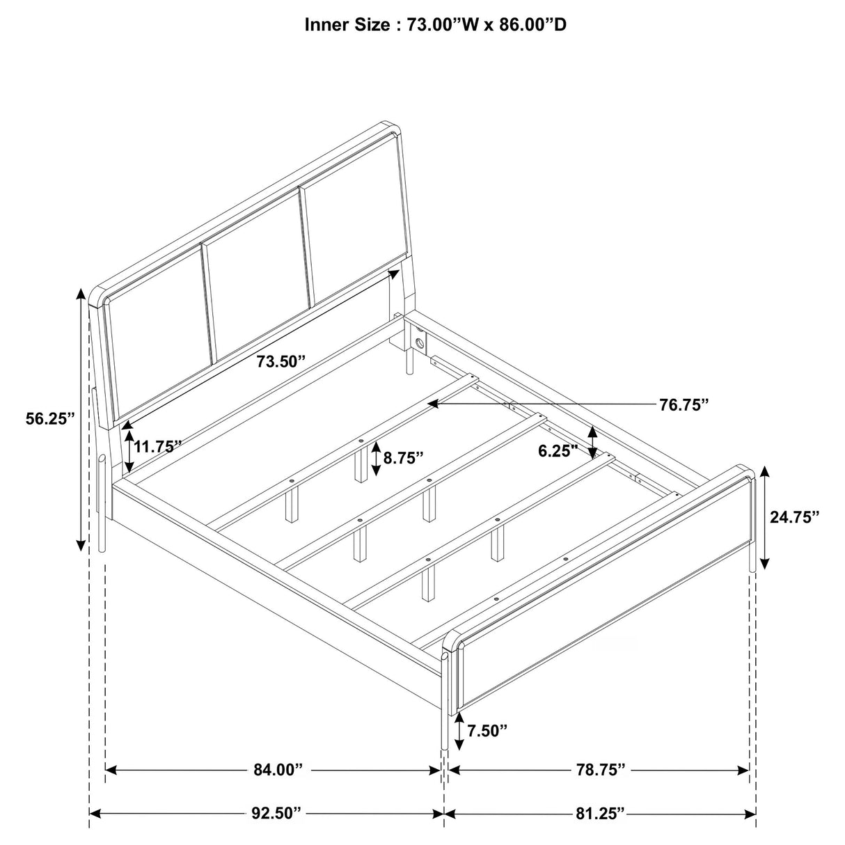 Coaster Furniture Arini 224301KWCRM 56-inch California King Panel Bed - Cream/Sand Wash IMAGE 9