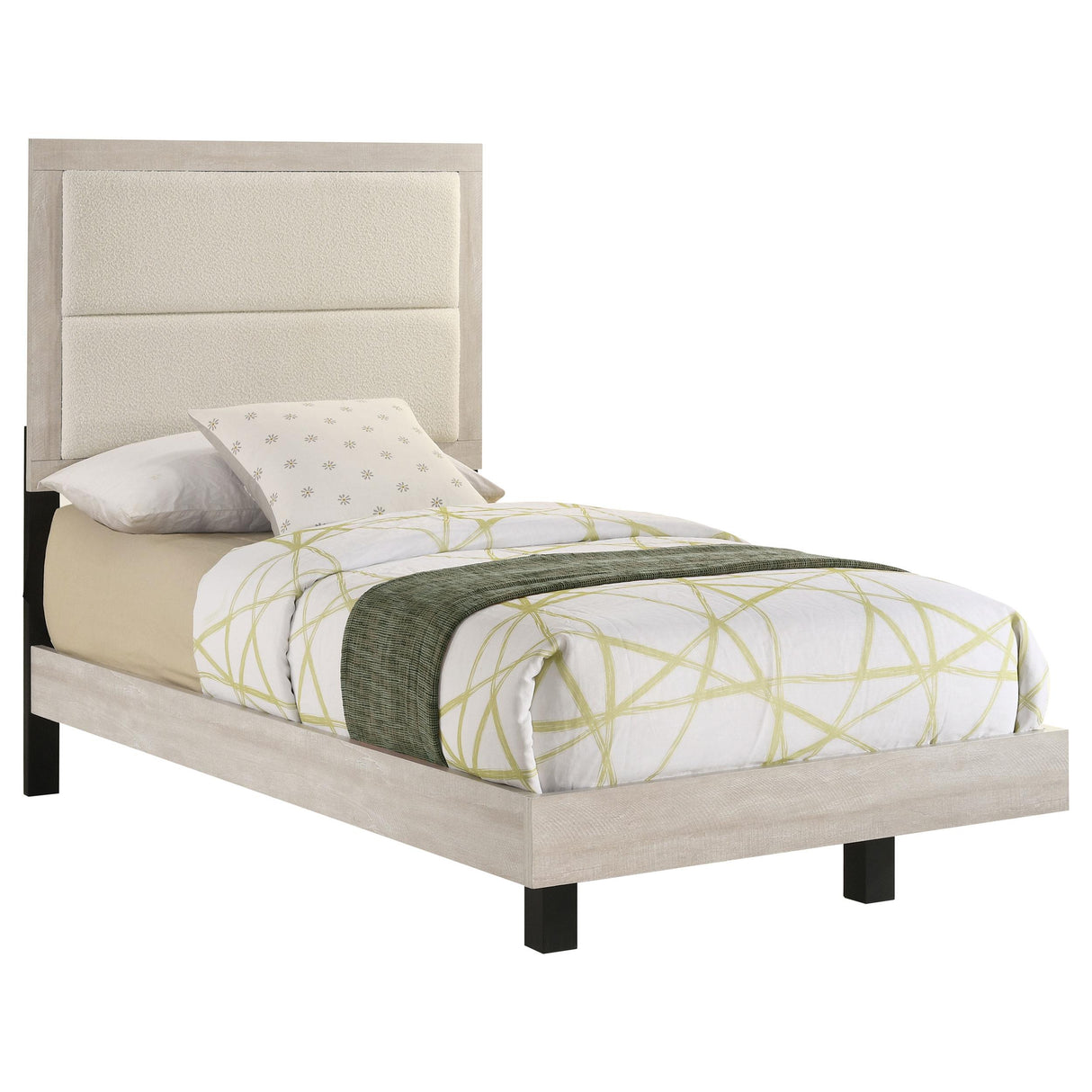 Coaster Furniture Trenton 225061T 54-inch Wood Twin Panel Bed - Rustic Cream IMAGE 1