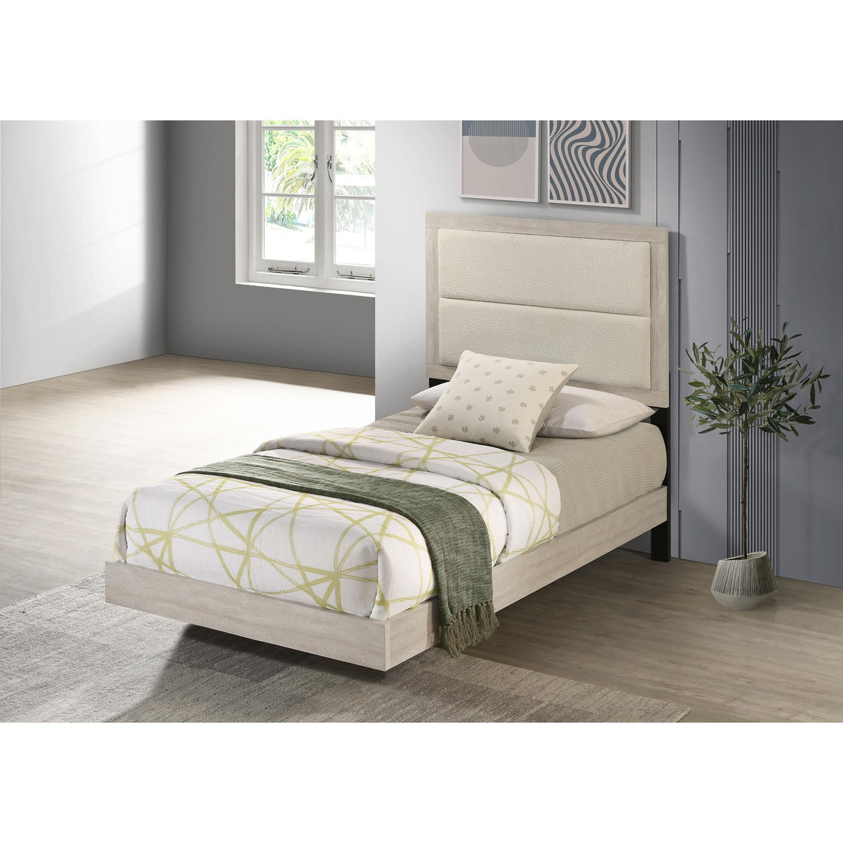 Coaster Furniture Trenton 225061T 54-inch Wood Twin Panel Bed - Rustic Cream IMAGE 2