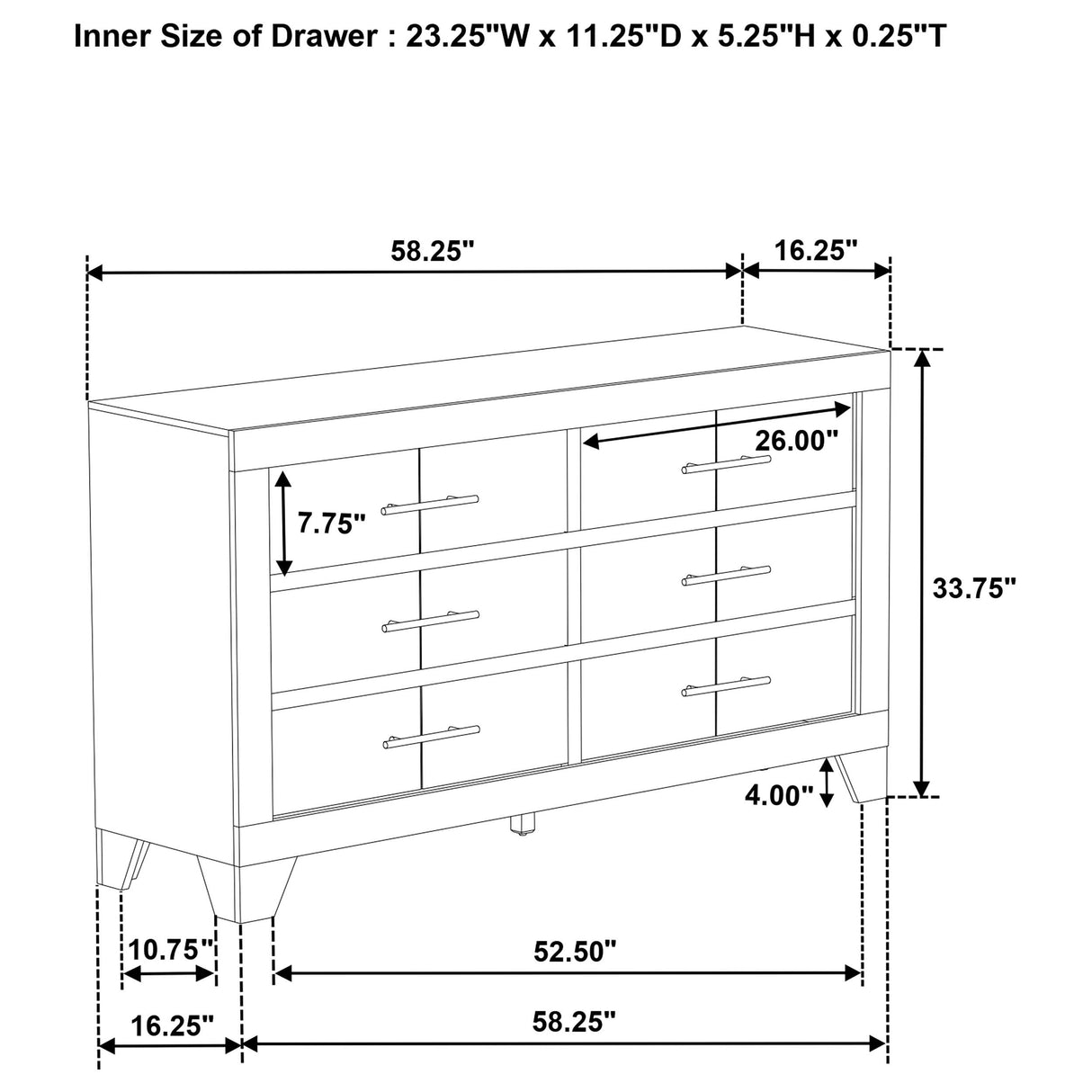 Coaster Furniture Trenton 225063 6-drawer Bedroom Dresser - Rustic Cream IMAGE 13