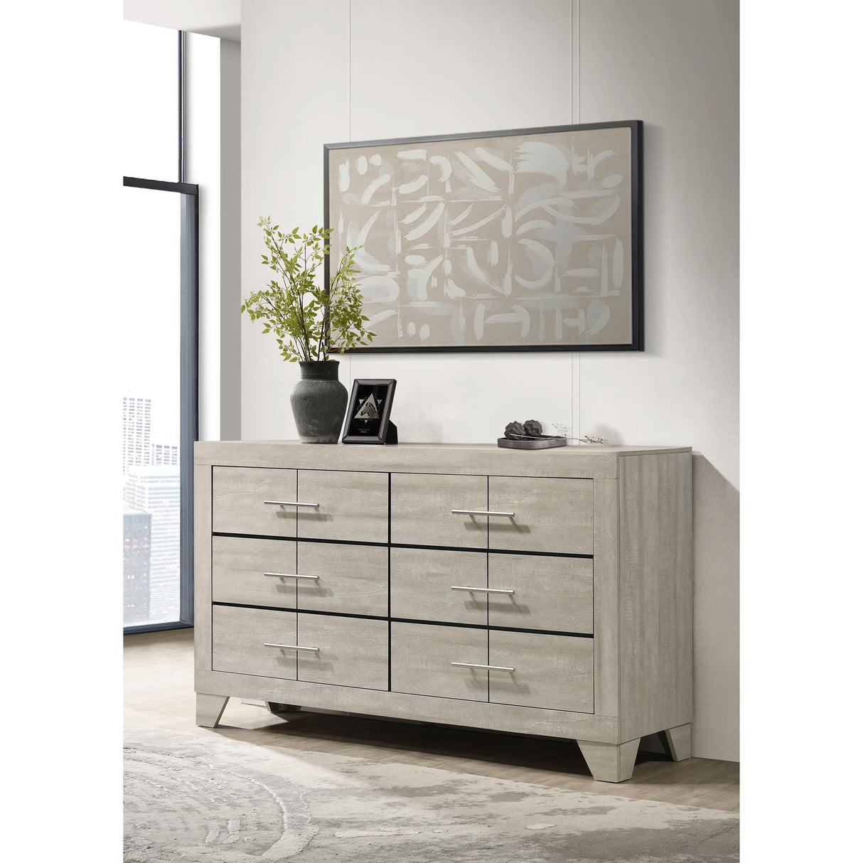 Coaster Furniture Trenton 225063 6-drawer Bedroom Dresser - Rustic Cream IMAGE 4