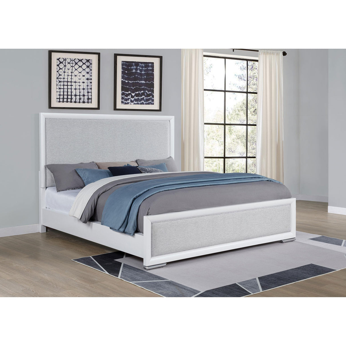 Coaster Furniture Gracemont 225071KW 57-inch California King Panel Bed - Grey/White IMAGE 2