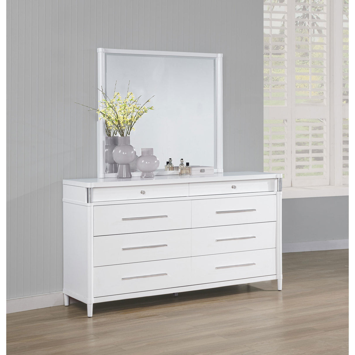 Coaster Furniture Gracemont 225073M 8-drawer Bedroom Dresser with Mirror - White IMAGE 10