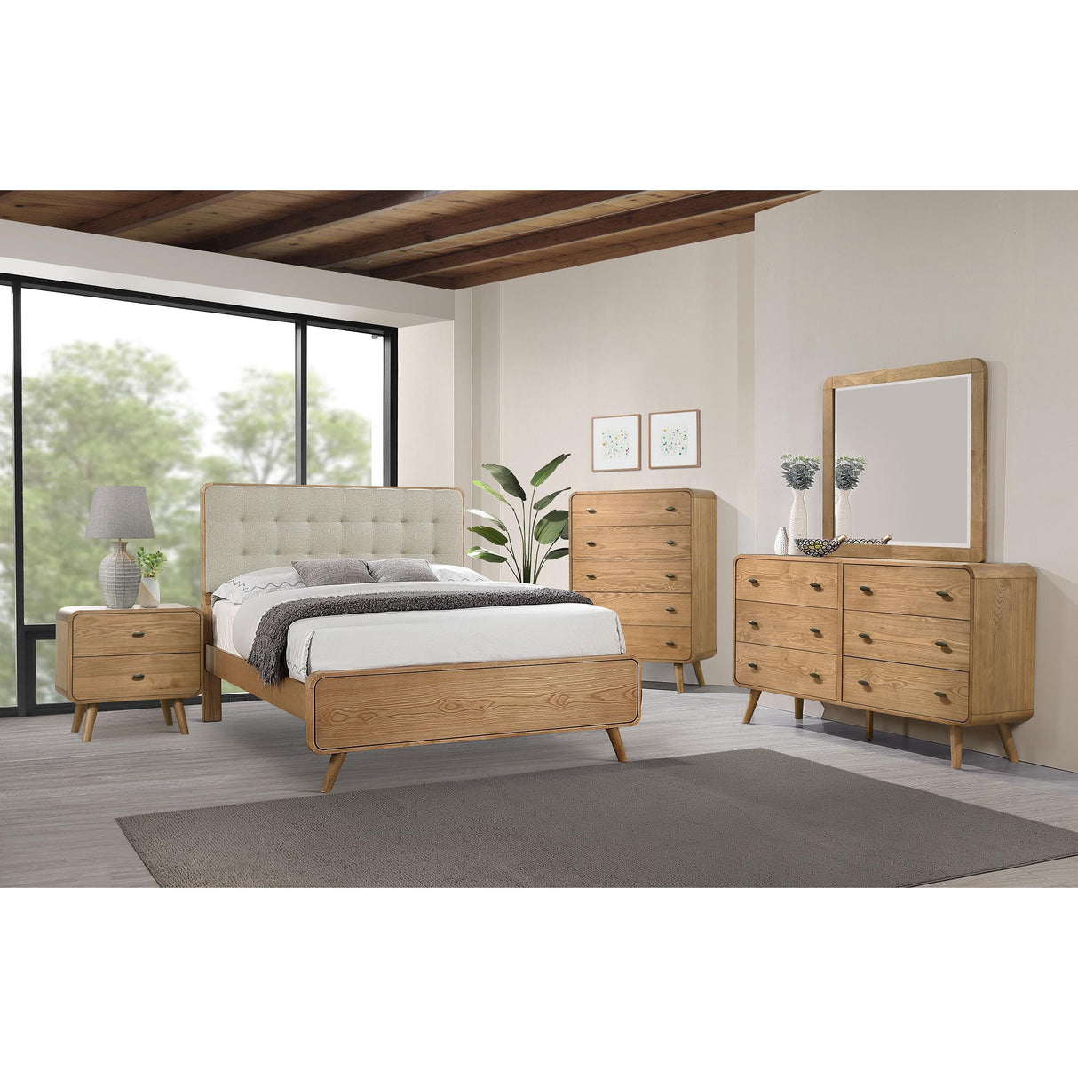 Coaster Furniture Robyn 225091KE Wood Eastern King Platform Bed - Light Ash IMAGE 14