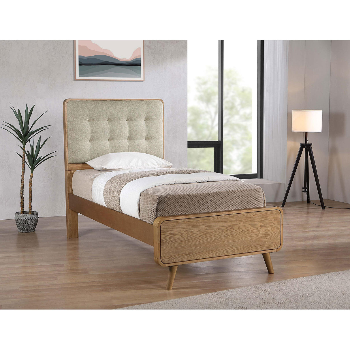 Coaster Furniture Robyn 225091T Wood Twin Platform Bed - Light Ash IMAGE 2