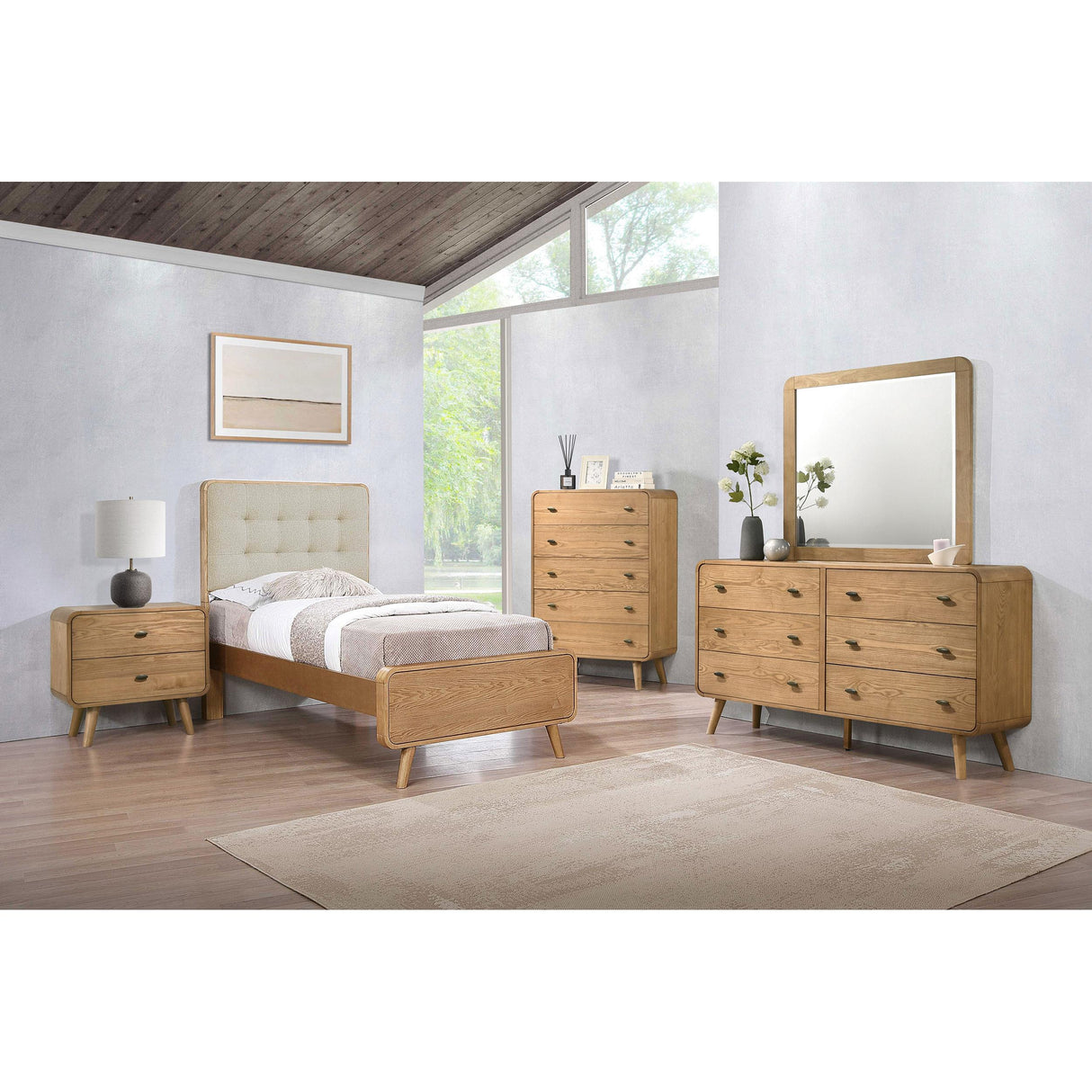 Coaster Furniture Robyn 225091T Wood Twin Platform Bed - Light Ash IMAGE 8