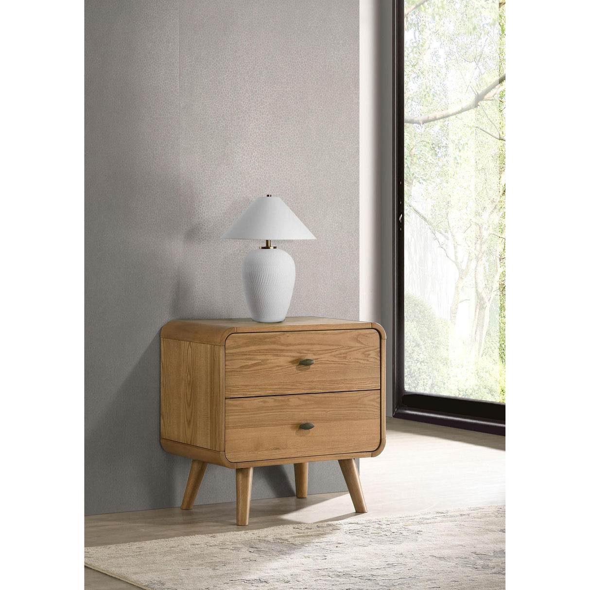 Coaster Furniture Robyn 225092 2-drawer Nightstand Bedside Table - Light Ash IMAGE 2