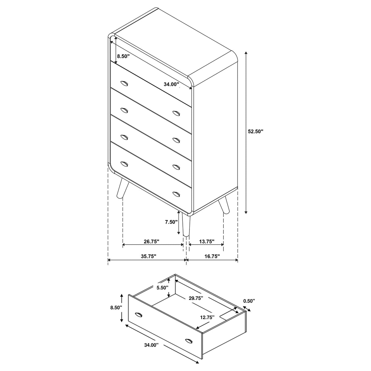 Coaster Furniture Robyn 225095 5-drawer Bedroom Chest - Light Ash IMAGE 12