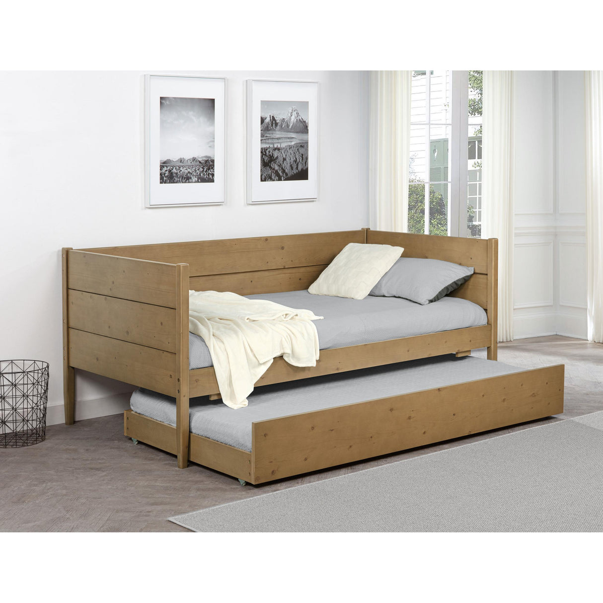 Coaster Furniture Calinda 300685 Wood Twin Daybed With Trundle - Natural IMAGE 2