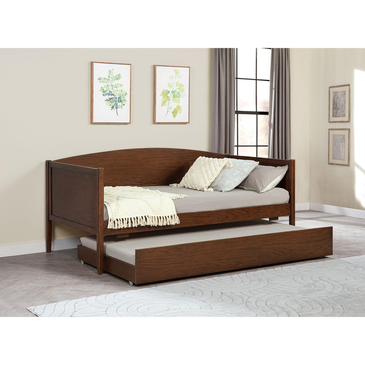 Coaster Furniture Bozeman 300686 Wood Twin Daybed With Trundle - Medium Walnut IMAGE 2