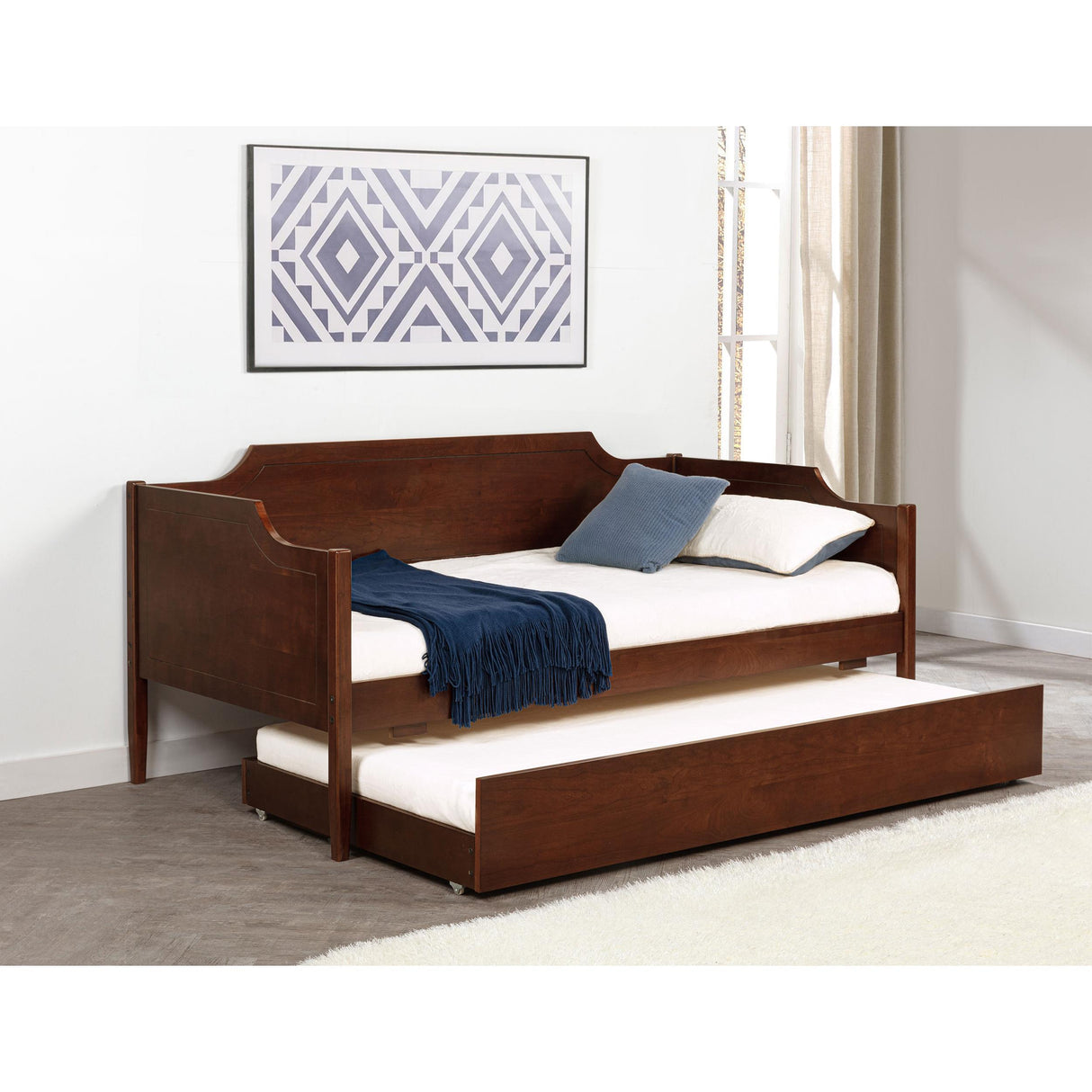 Coaster Furniture Redding 300687 Wood Twin Daybed With Trundle - Cherry IMAGE 2