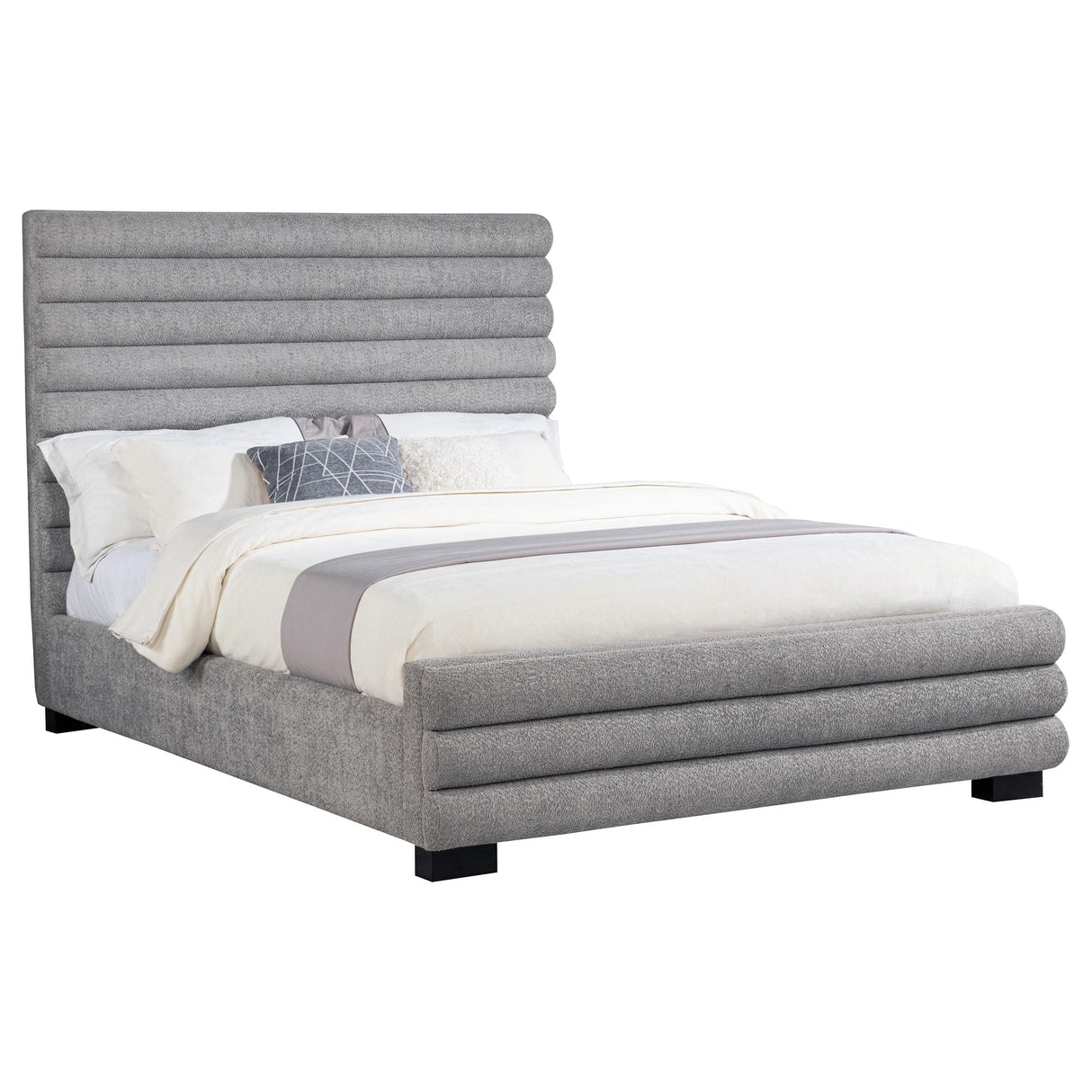 Coaster Furniture Patricia 300719Q 58-inch Boucle Upholstered Queen Bed - Grey IMAGE 5