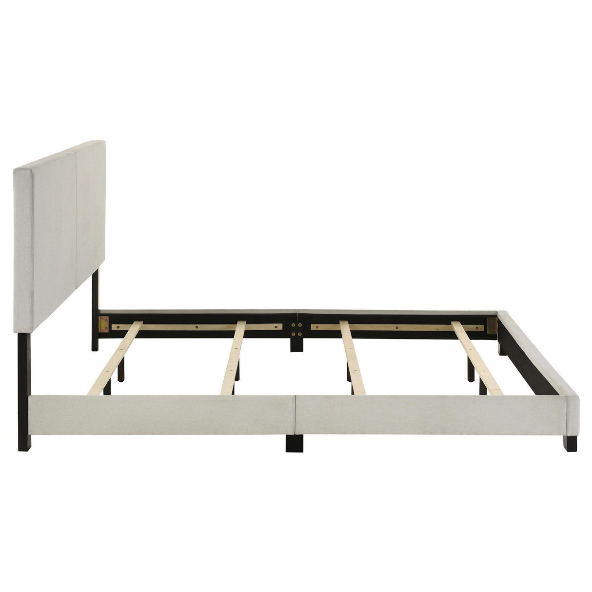 Coaster Furniture Dorian 300852KE Fabric Upholstered Eastern King Panel Bed - Cream IMAGE 4