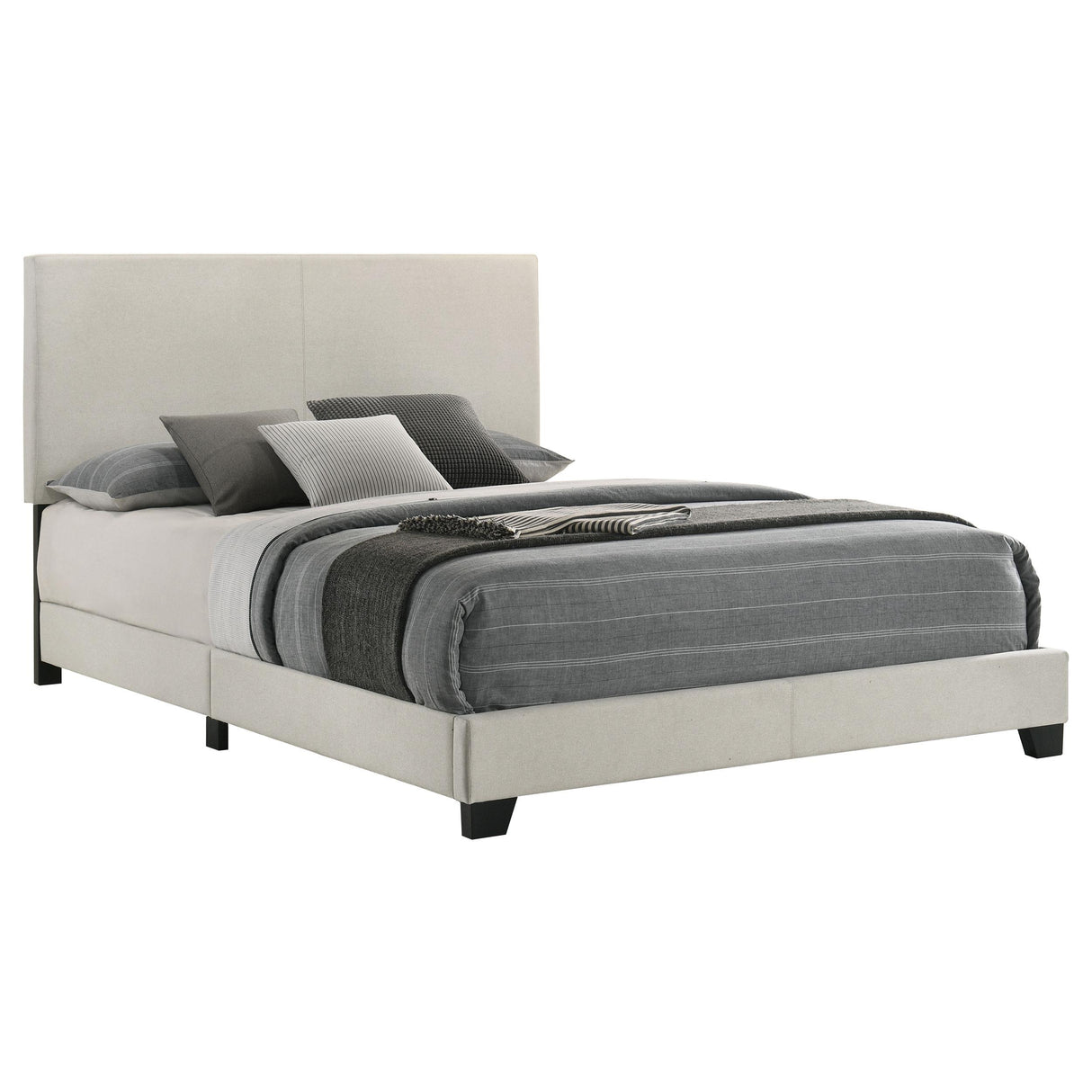 Coaster Furniture Dorian 300852Q Fabric Upholstered Queen Panel Bed - Cream IMAGE 3