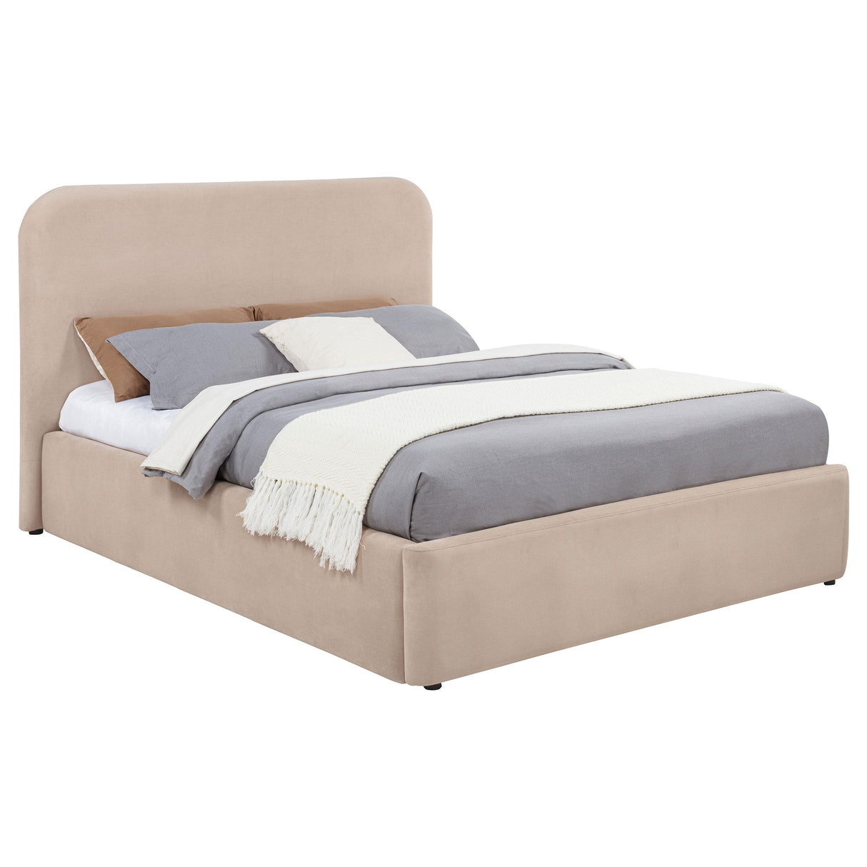 Coaster Furniture Anders 306037BEIQ Upholstered Queen Storage Lift Platform Bed - Beige IMAGE 6