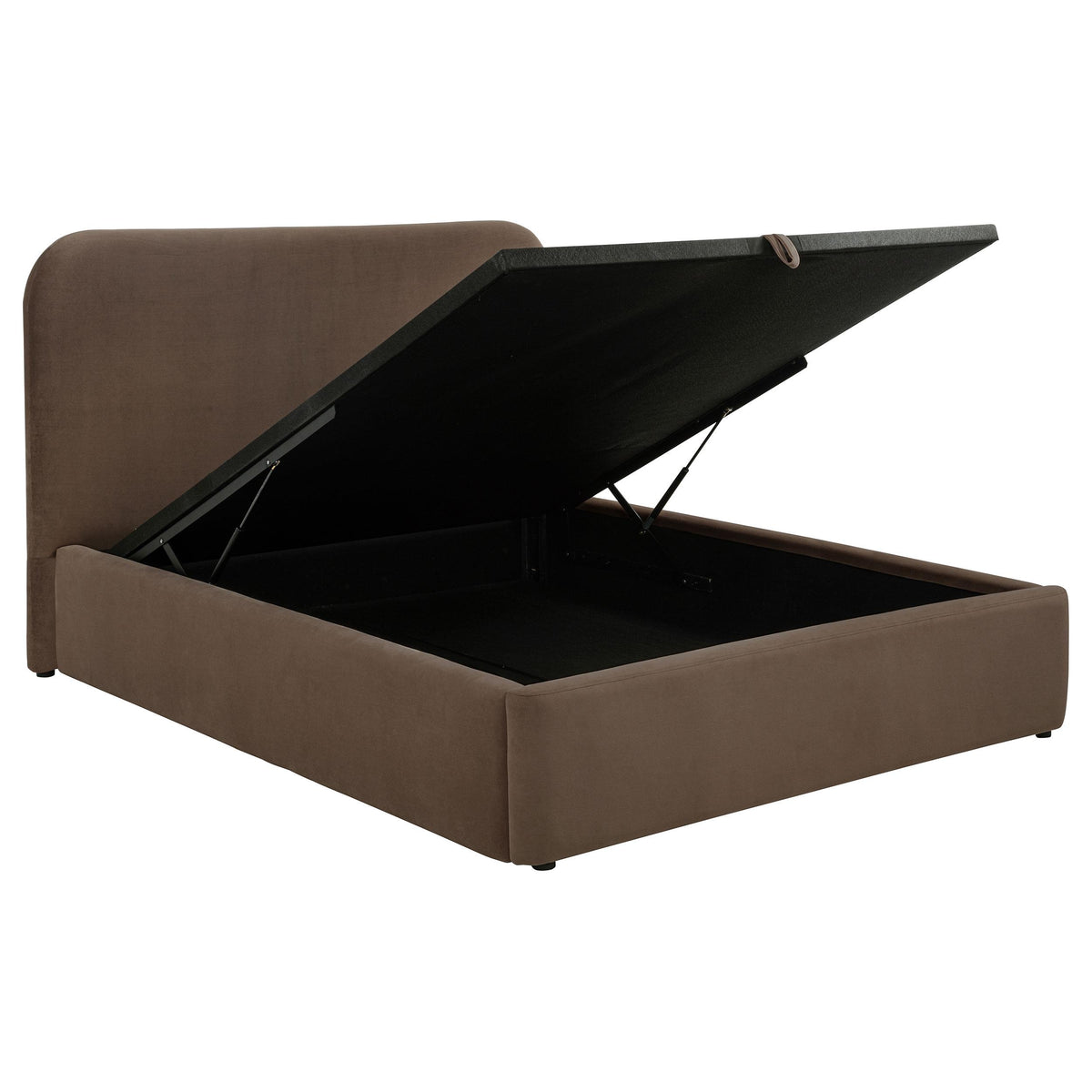 Coaster Furniture Anders 306037CHQ Upholstered Queen Storage Lift Platform Bed - Chocolate IMAGE 2