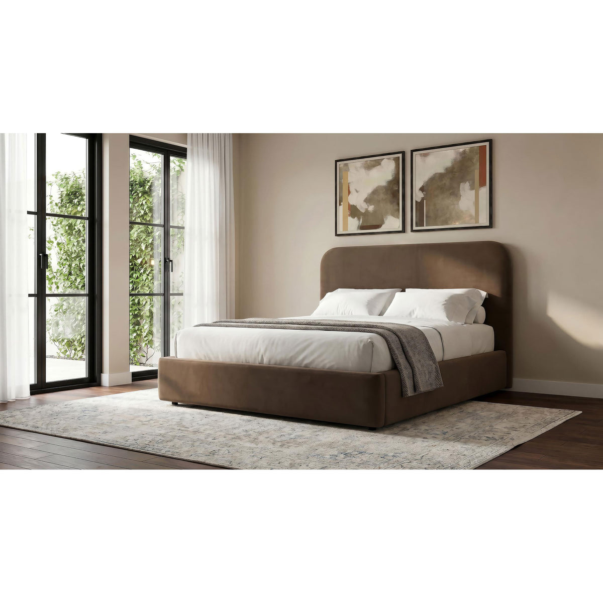 Coaster Furniture Anders 306037CHQ Upholstered Queen Storage Lift Platform Bed - Chocolate IMAGE 4