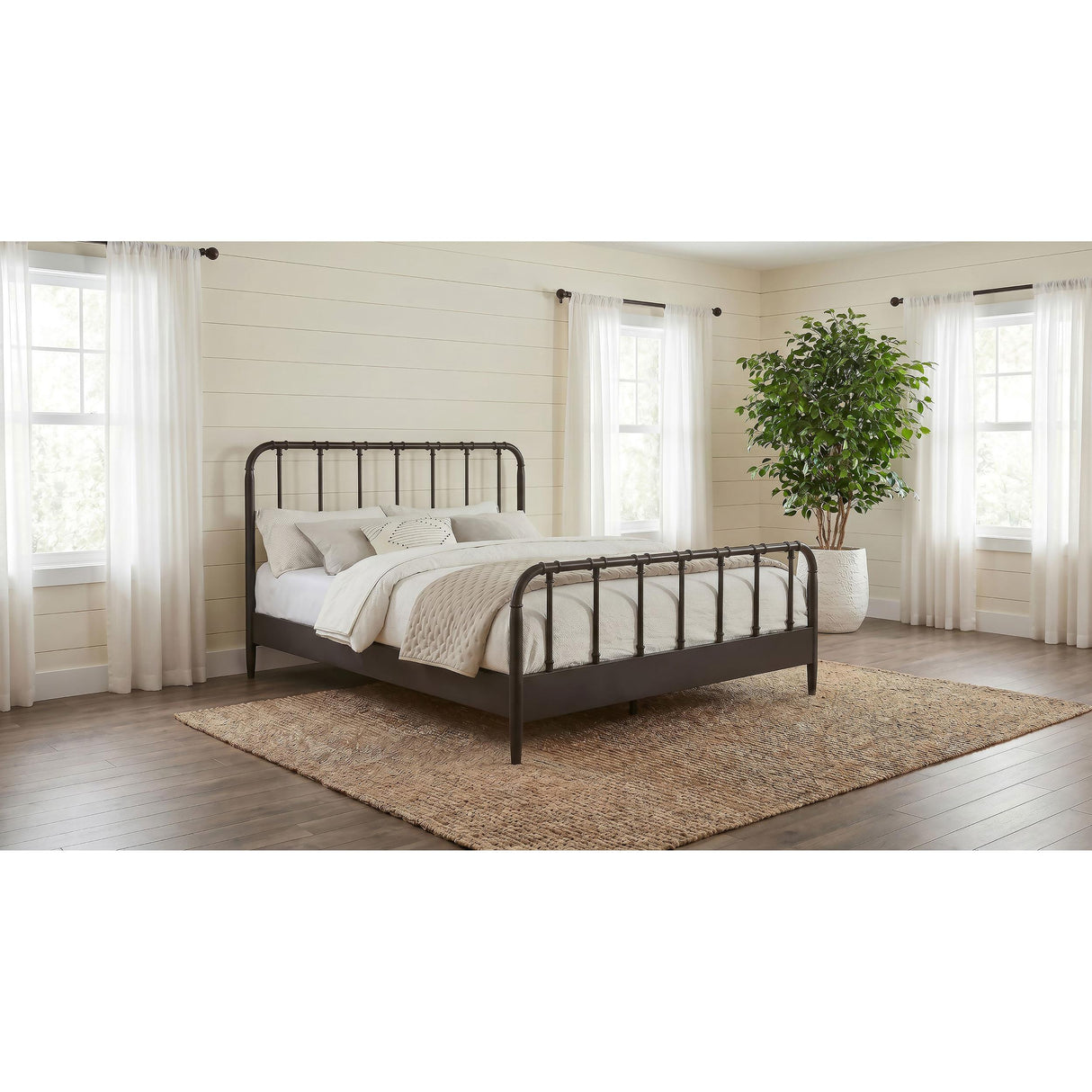 Coaster Furniture Rocco 310035Q All Wood Water Pipe Open Frame Queen Bed - Dark Bronze IMAGE 2