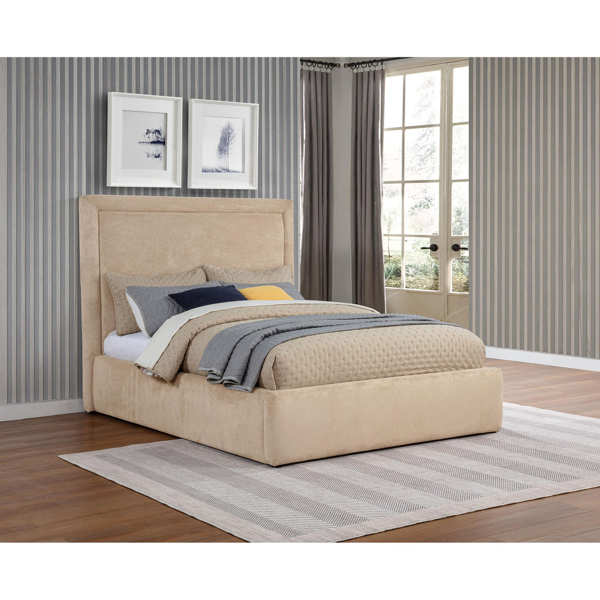 Coaster Furniture Lawson 315835LF 54-inch Upholstered Full Platform Bed - Light Saddle IMAGE 5