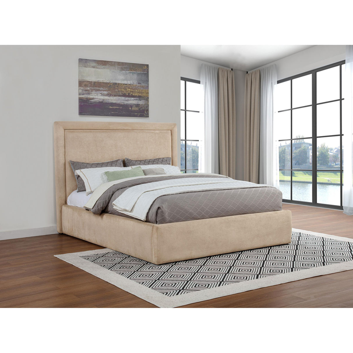 Coaster Furniture Lawson 315835LKE 54-inch Upholstered Eastern King Platform Bed - Saddle IMAGE 5