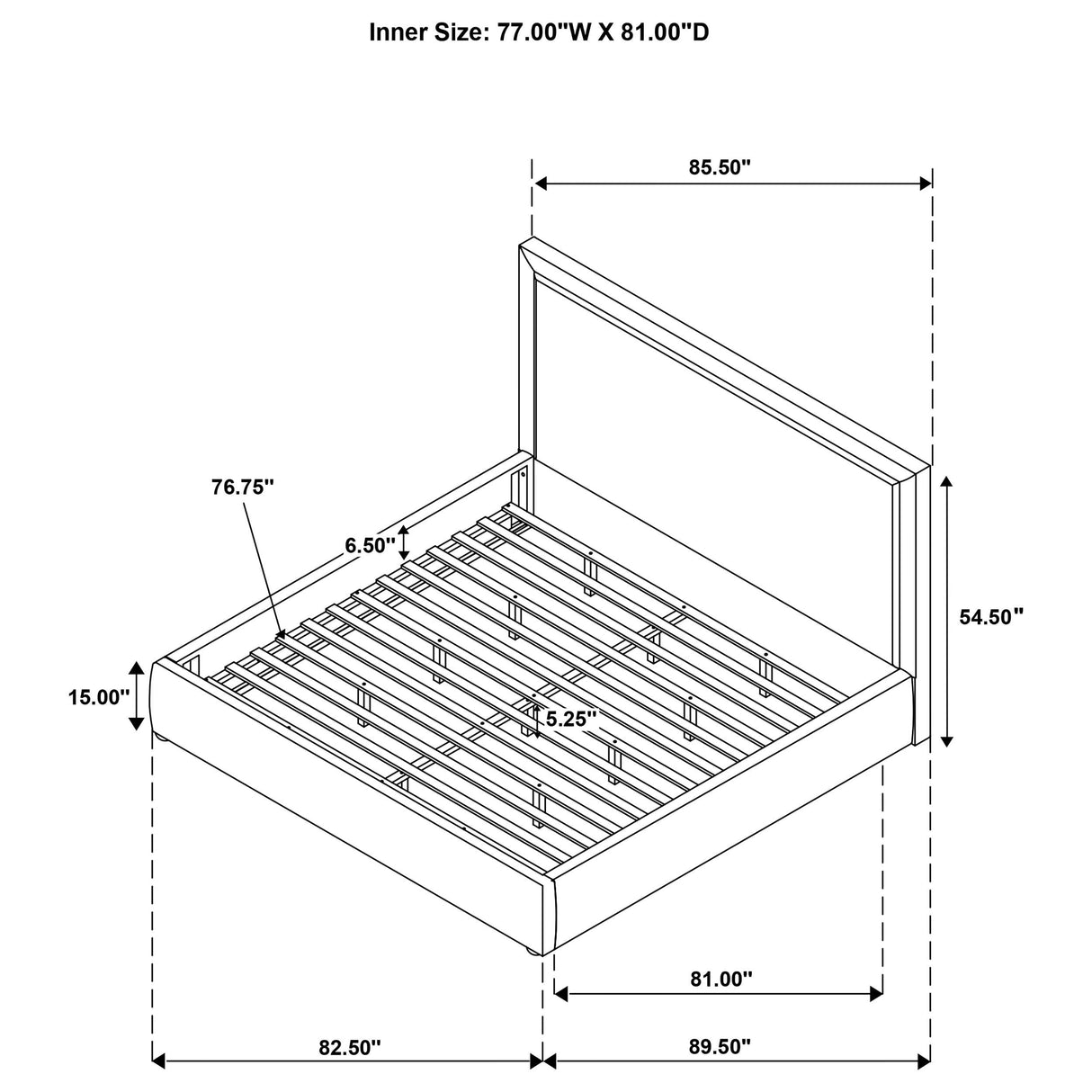 Coaster Furniture Lawson 315835LKE 54-inch Upholstered Eastern King Platform Bed - Saddle IMAGE 9