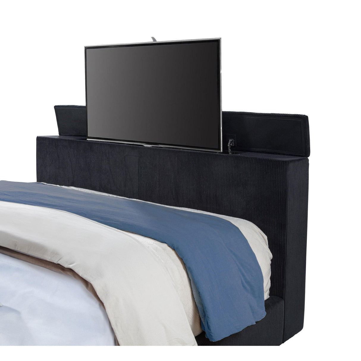 Coaster Furniture Tisdall 315868BLKKE Eastern King Flame Visualizer Wingback TV Bed - Black IMAGE 11
