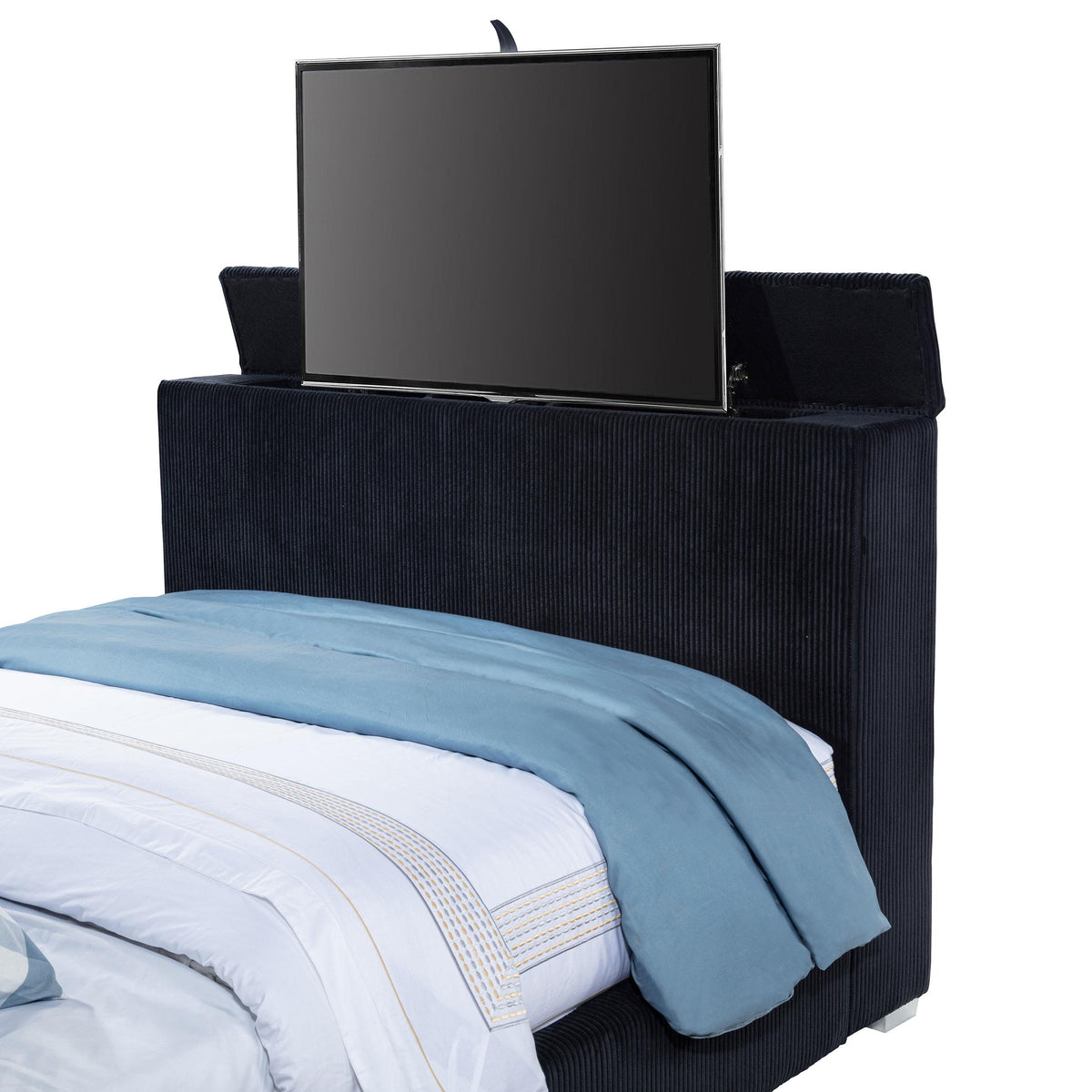 Coaster Furniture Tisdall 315868BLKQ Queen Flame Visualizer Wingback TV Bed - Black IMAGE 11