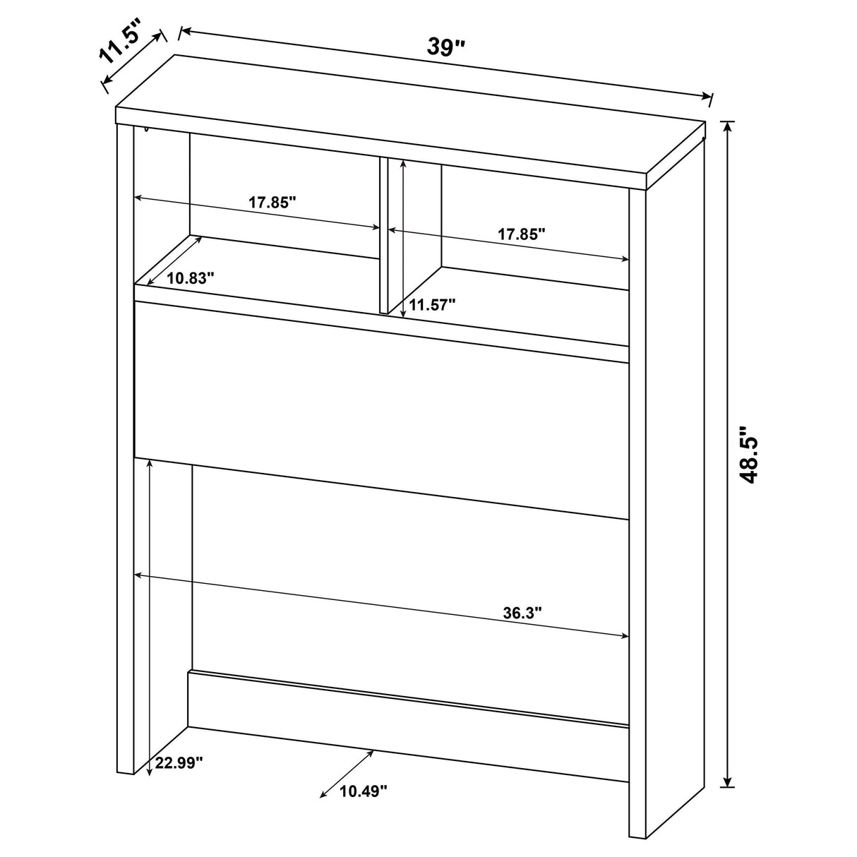 Coaster Furniture Westpark 315901T 49-inch Twin Bookcase Headboard - Mango IMAGE 7
