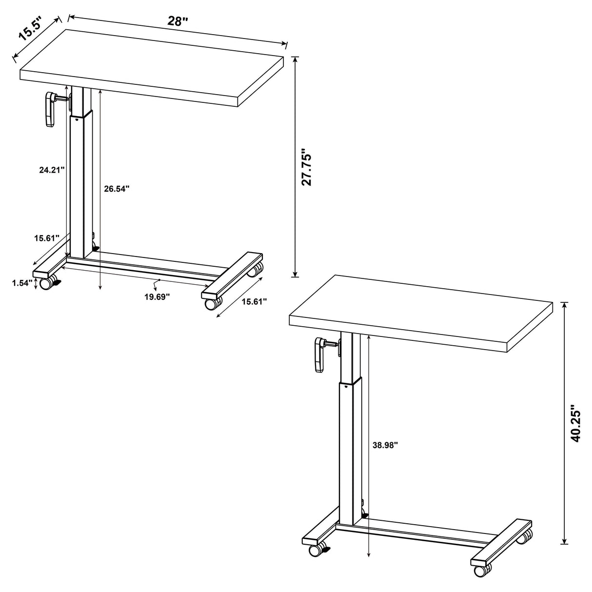 Coaster Furniture Westpark 315906 Height Adjustable Mobile Bedroom C-Table - Mango IMAGE 14