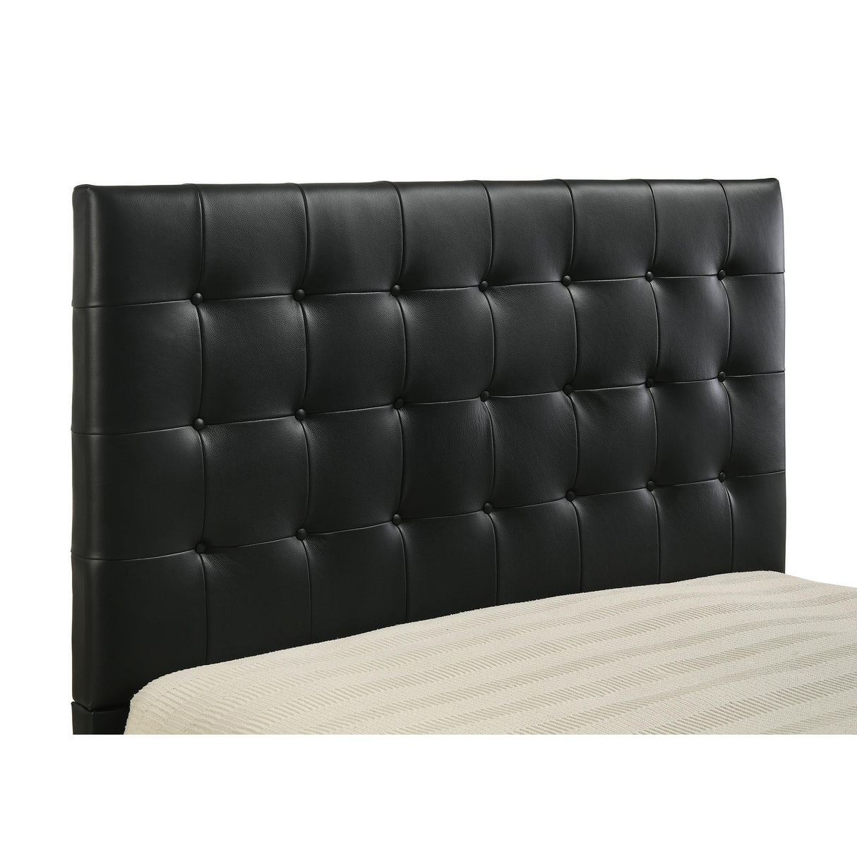 Coaster Furniture Medley 315911BLKQ Genuine Leather Queen Panel Platform Bed - Black IMAGE 3