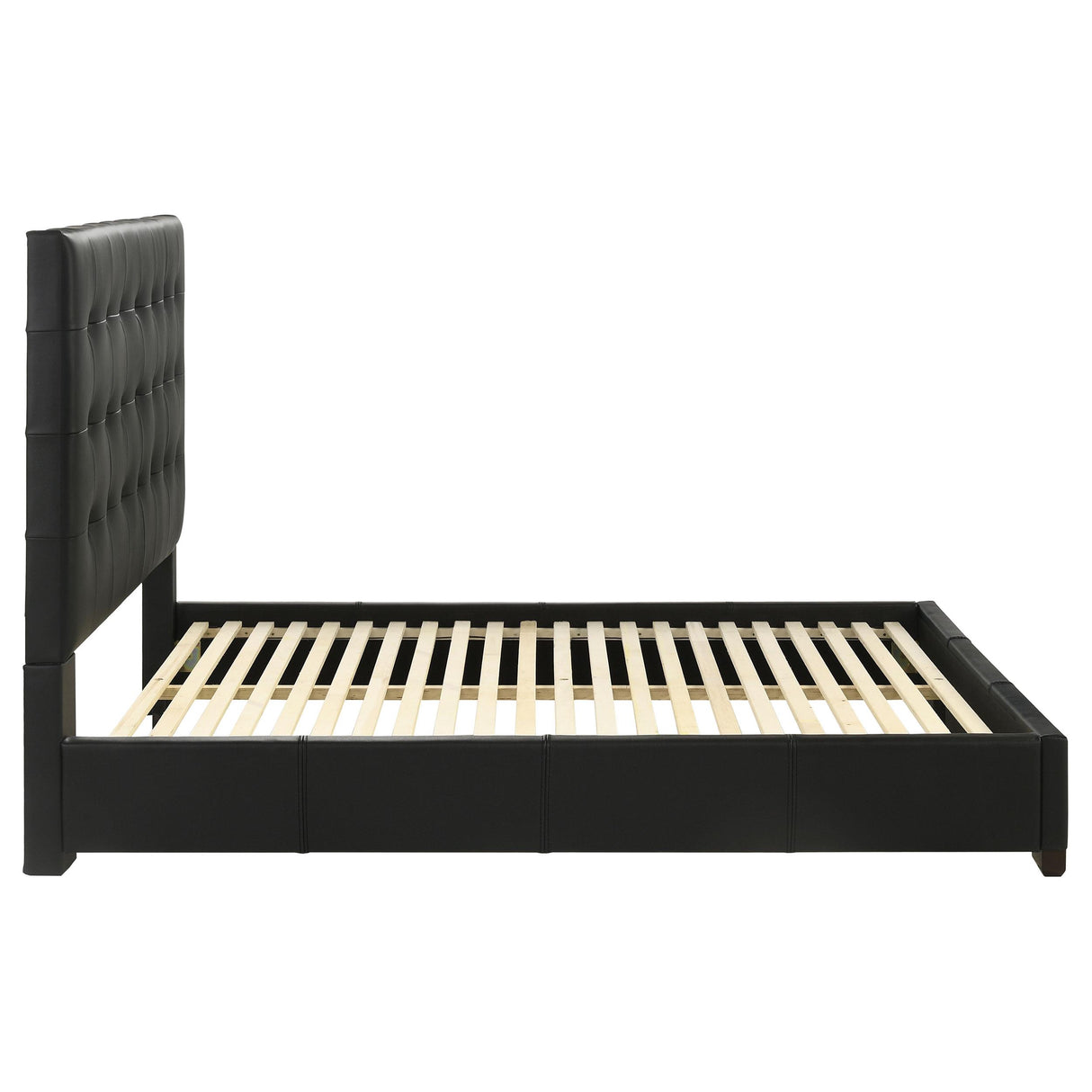 Coaster Furniture Medley 315911BLKQ Genuine Leather Queen Panel Platform Bed - Black IMAGE 7