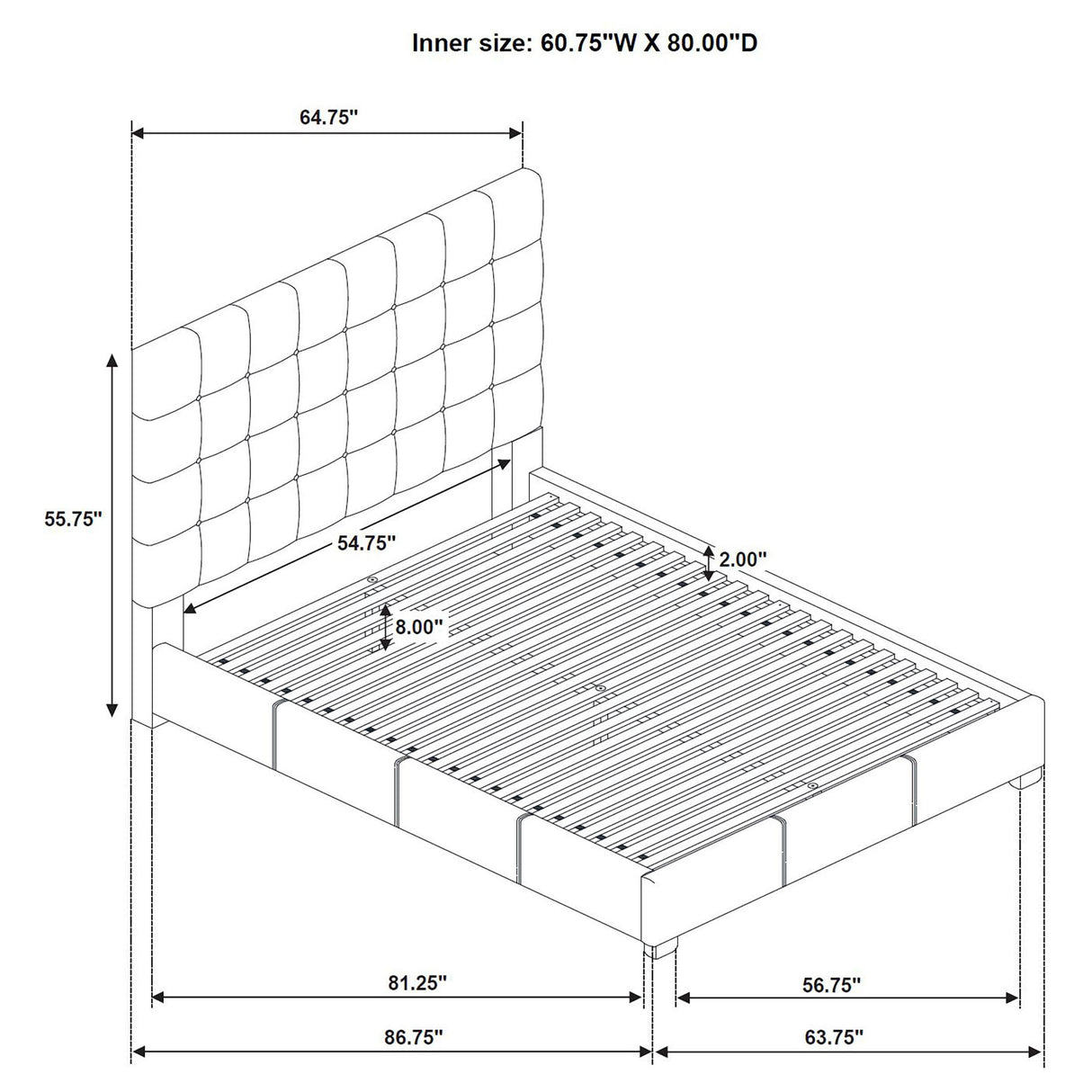 Coaster Furniture Medley 315911BLKQ Genuine Leather Queen Panel Platform Bed - Black IMAGE 9