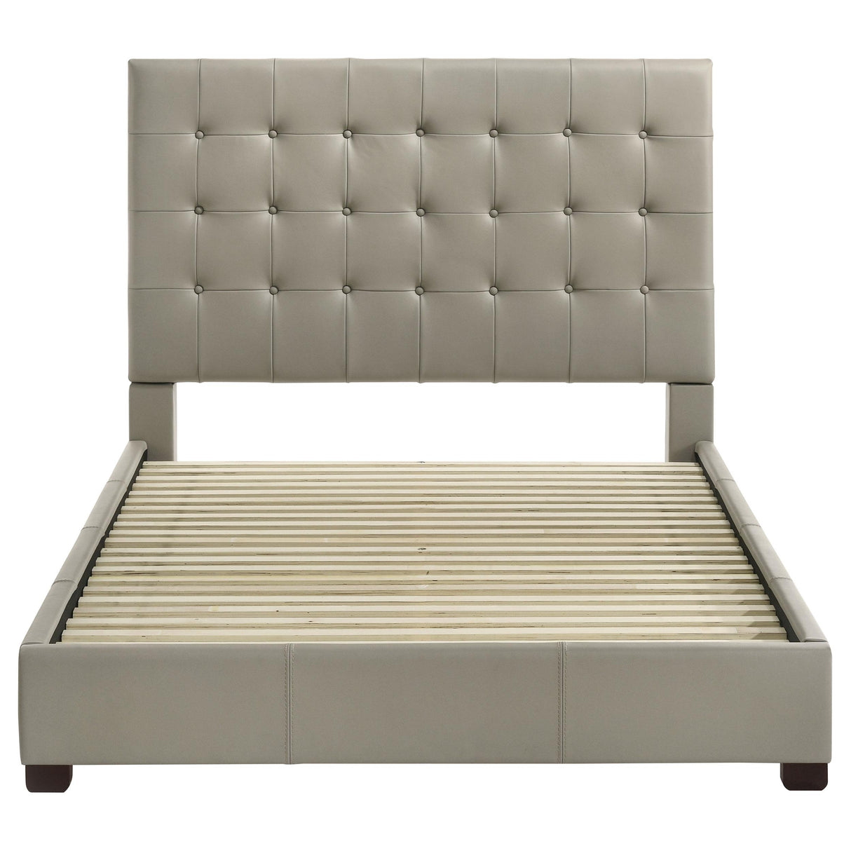 Coaster Furniture Medley 315911TANQ Genuine Leather Queen Panel Platform Bed - Tan IMAGE 4