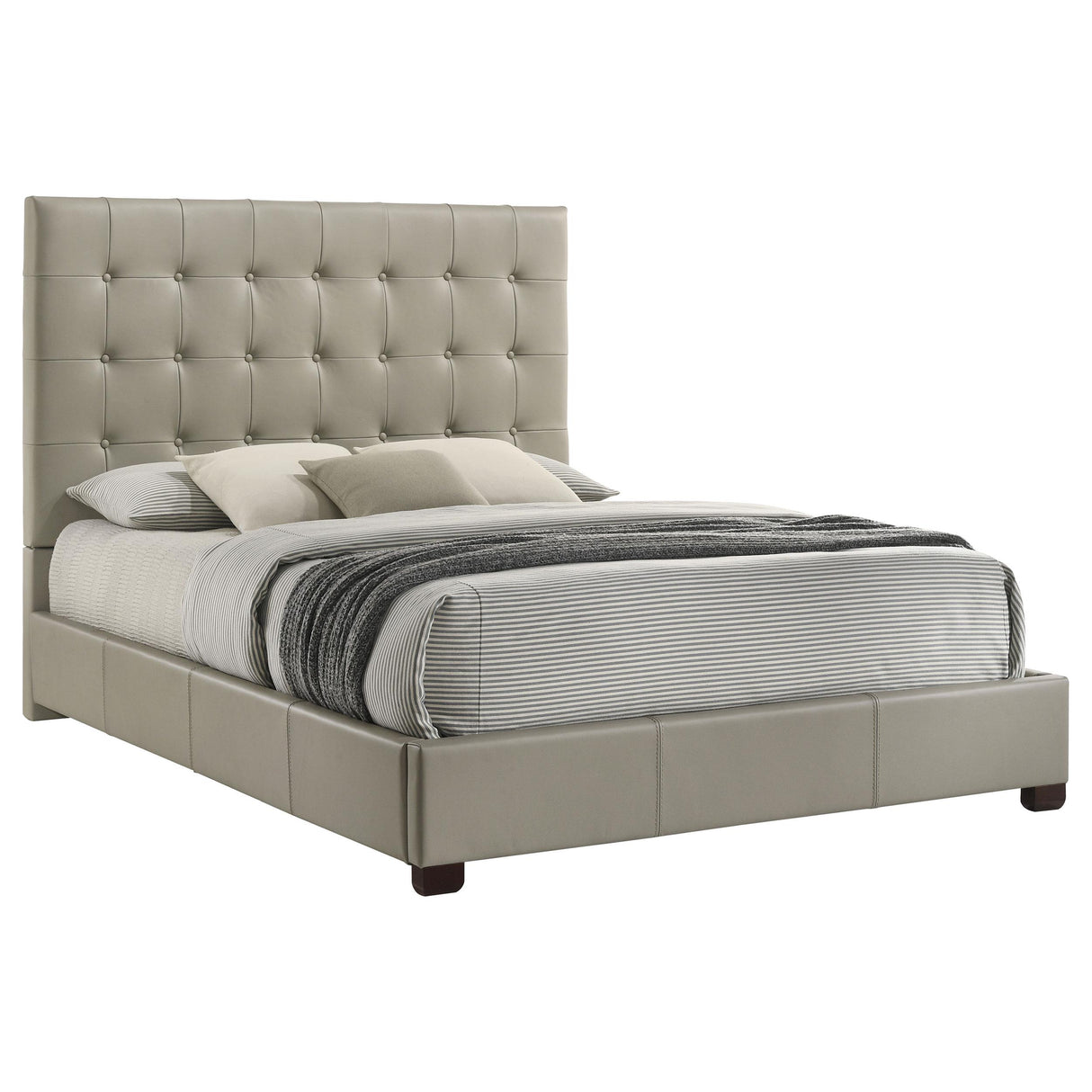 Coaster Furniture Medley 315911TANQ Genuine Leather Queen Panel Platform Bed - Tan IMAGE 8