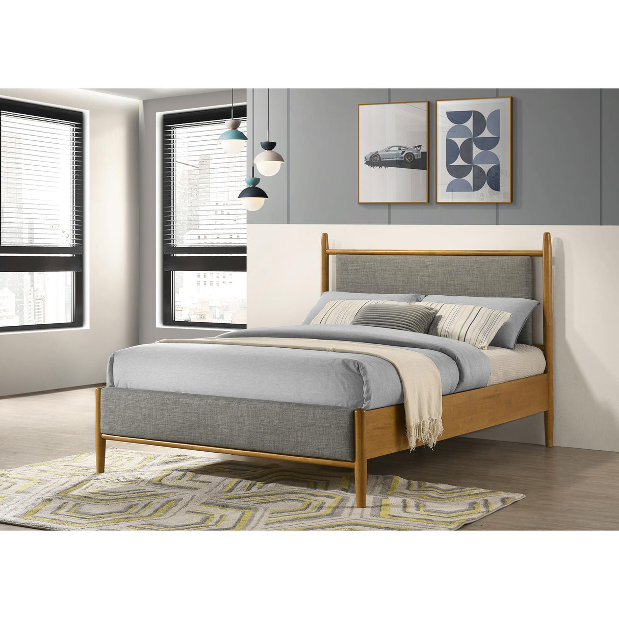 Coaster Furniture Mason 315914F 46-inch Full Panel Platform Bed - Grey/Light Brown IMAGE 3