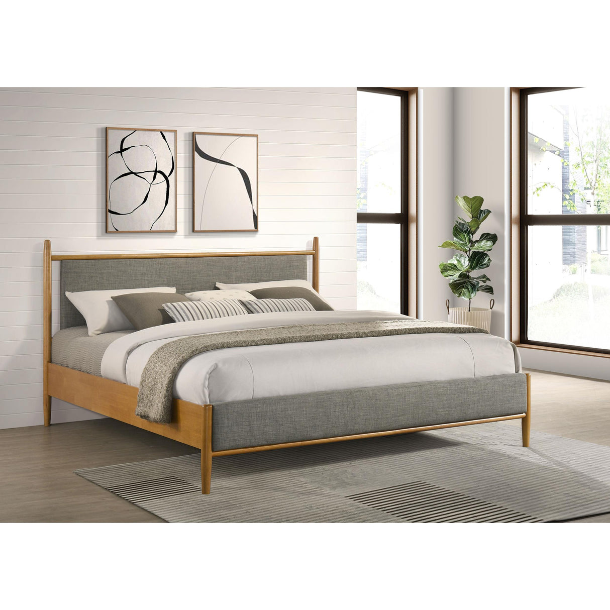Coaster Furniture Mason 315914KE 46-inch Eastern King Panel Platform Bed - Light Brown IMAGE 3