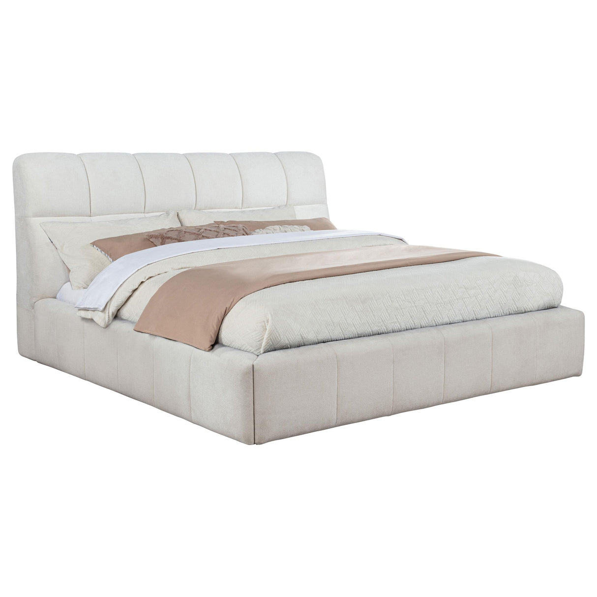 Coaster Furniture Nollet 315917CRMKE 48-inch Upholstered Eastern King Platform Bed - Cream IMAGE 9