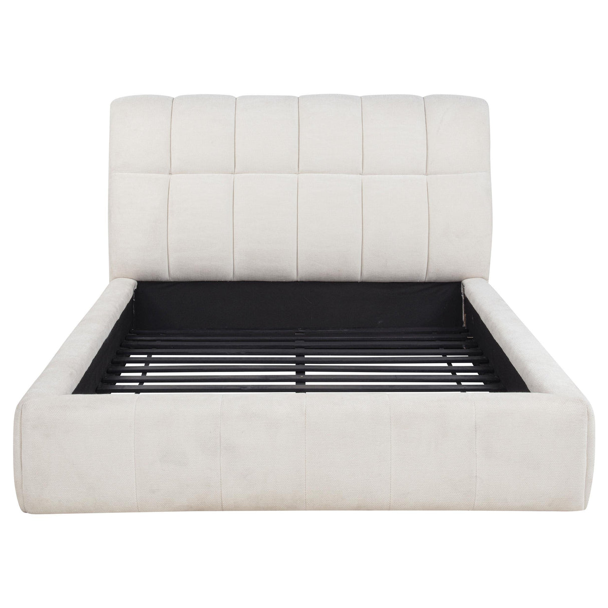 Coaster Furniture Nollet 315917CRMQ 48-inch Upholstered Queen Panel Platform Bed - Cream IMAGE 2
