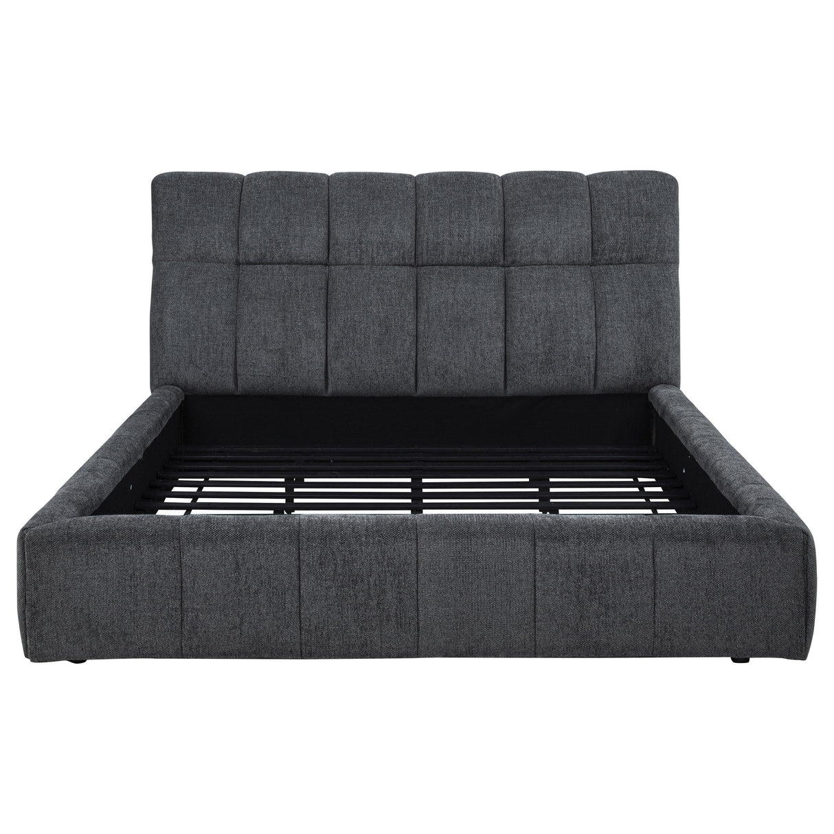Coaster Furniture Nollet 315917GRYKE 48-inch Upholstered Eastern King Platform Bed - Grey IMAGE 4