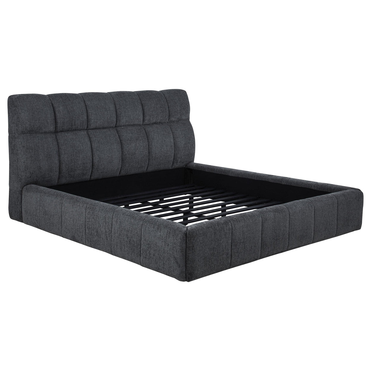 Coaster Furniture Nollet 315917GRYKW 48-inch Upholstered California King Platform Bed - Grey IMAGE 3