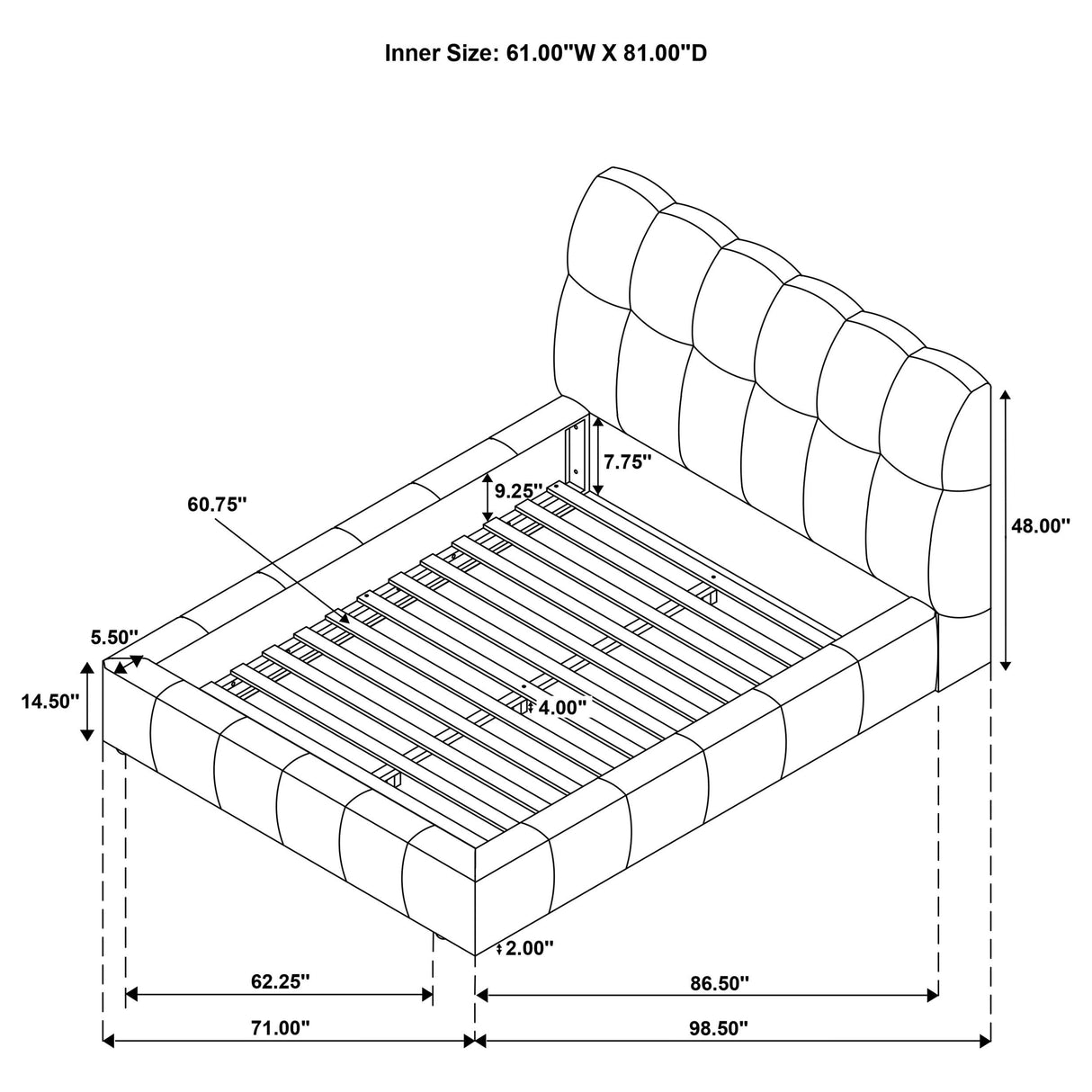 Coaster Furniture Nollet 315917GRYQ 48-inch Upholstered Queen Panel Platform Bed - Grey IMAGE 9