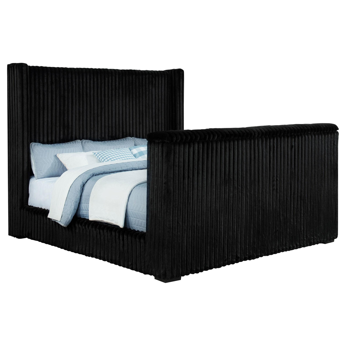 Coaster Furniture Centergrove 315945KW Upholstered California King Wingback TV Bed - Black IMAGE 12