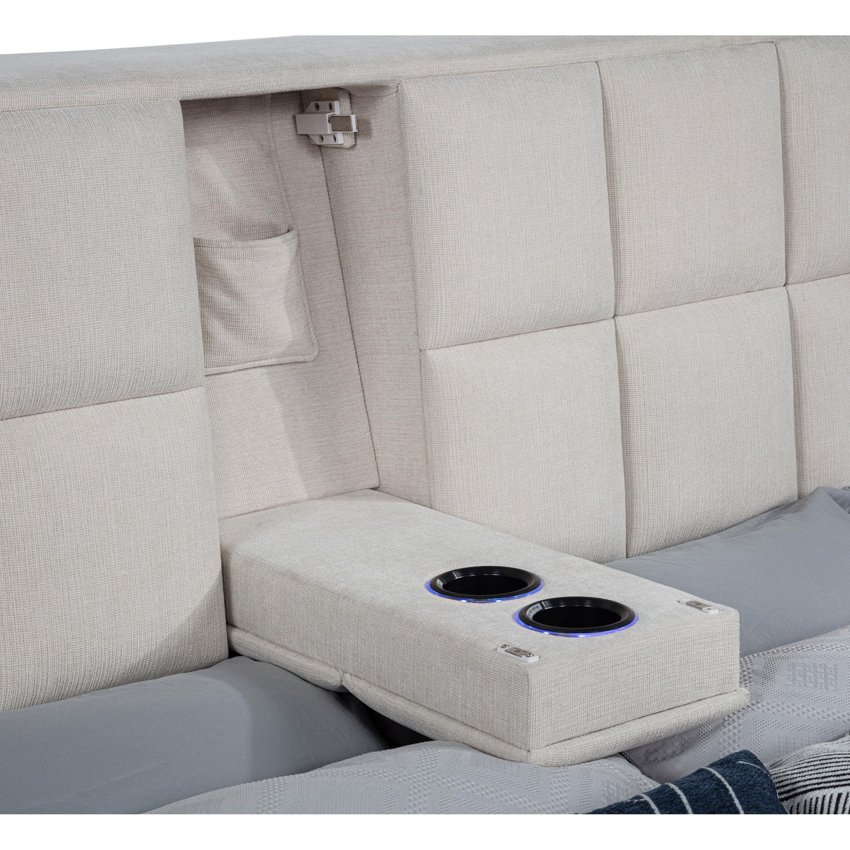 Coaster Furniture Dreux 315948CRMKE Upholstered Eastern King Panel Platform Bed - Cream IMAGE 12
