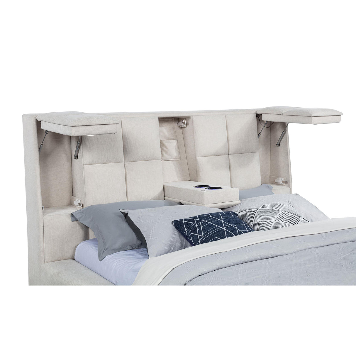 Coaster Furniture Dreux 315948CRMQ Upholstered Queen Panel Platform Bed - Cream IMAGE 8