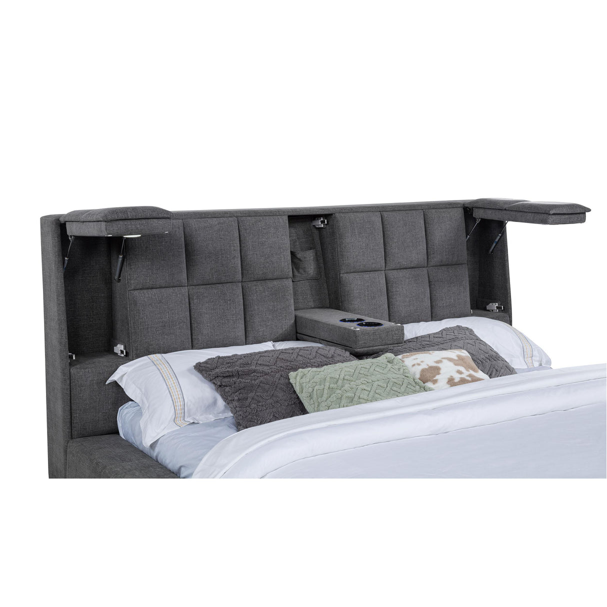 Coaster Furniture Dreux 315948GRYKE Upholstered Eastern King Panel Platform Bed - Grey IMAGE 4