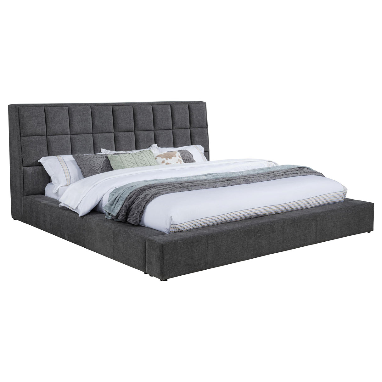 Coaster Furniture Dreux 315948GRYQ Upholstered Queen Panel Platform Bed - Grey IMAGE 10