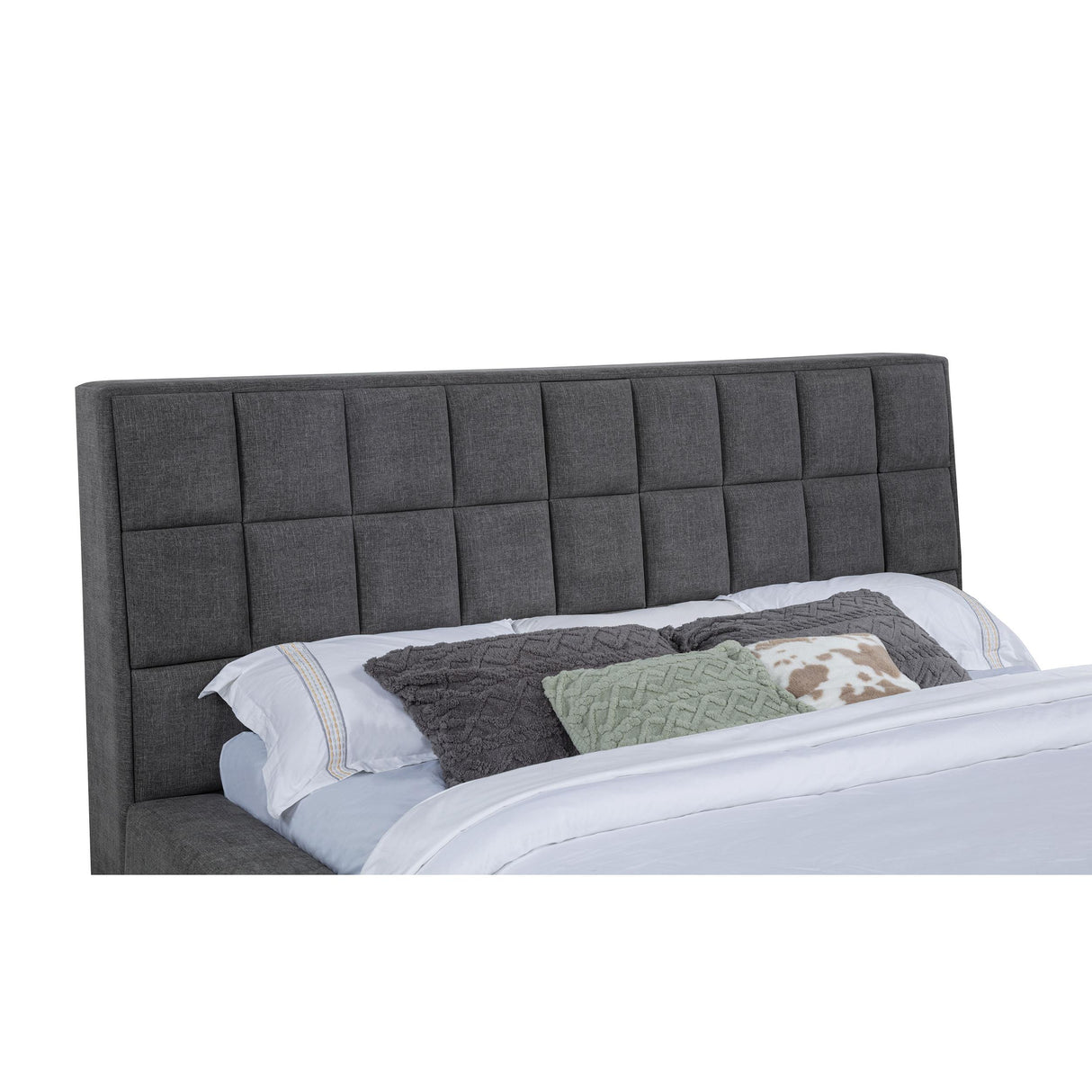 Coaster Furniture Dreux 315948GRYQ Upholstered Queen Panel Platform Bed - Grey IMAGE 3