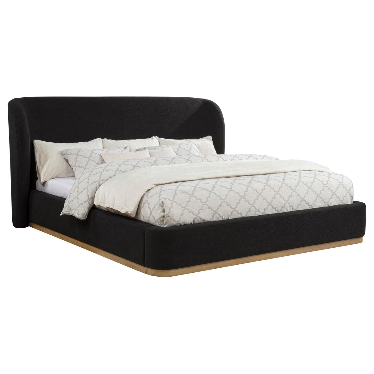 Coaster Furniture Blaire 315967BLKKW Upholstered California King Wingback Platform Bed - Black IMAGE 7