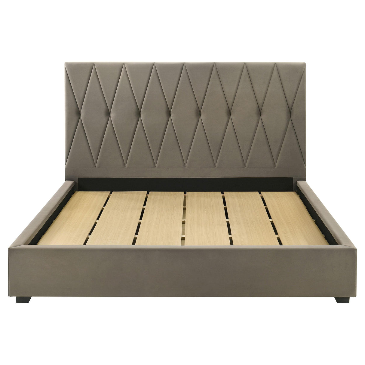 Coaster Furniture Delsea 315975KE Upholstered Eastern King Platform Bed - Light Brown IMAGE 4