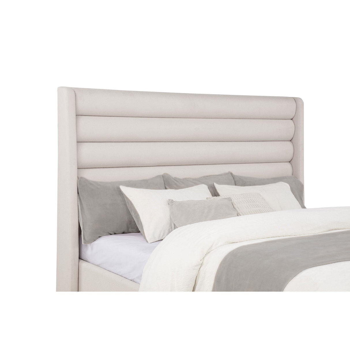 Coaster Furniture Leslie 315983KW Upholstered Tufted California King Wingback Platform Bed - Beige IMAGE 4